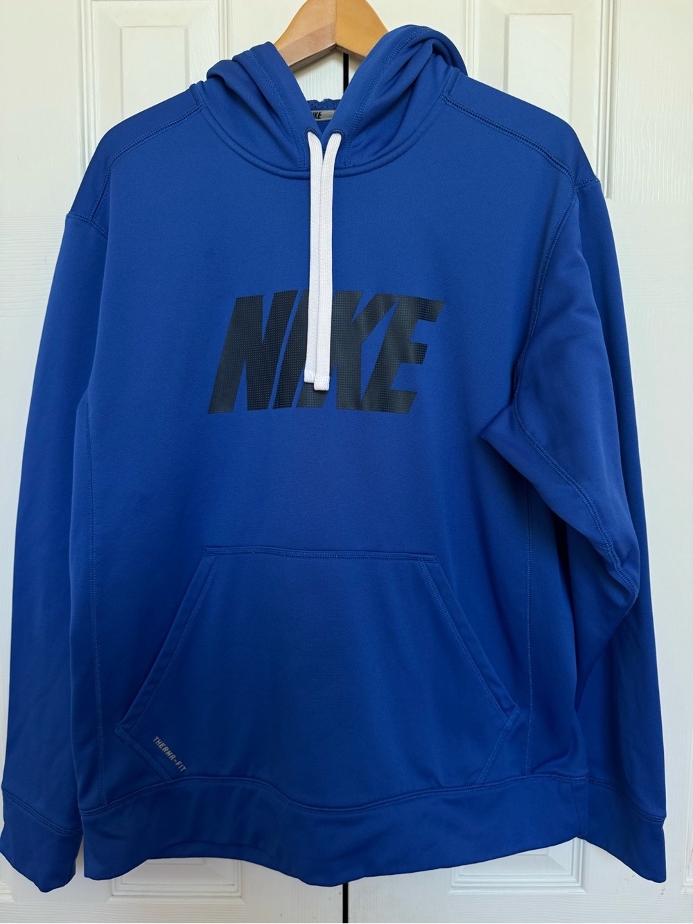Nike Electric Blue Pullover Hoodie with Black Logo